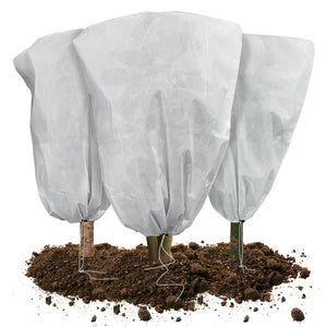 Lot de 3 Housse Hivernage Plante avec Cordon Polypropylème 80g/m² 80x100cm blanc - VOUNOT FR