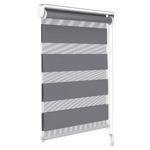 Store enrouleur jour nuit double 55x150cm Gris - VOUNOT FR