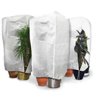 Lot de 3 Housse Hivernage Plante avec Cordon  et zipper Polypropylème 80g/m² 120x180cm blanc - VOUNOT FR