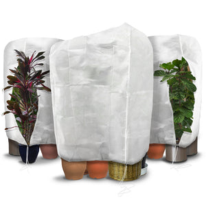 Lot de 3 Housse Hivernage Plante avec Cordon et zipper Polypropylème 80g/m² 200x240cm blanc - VOUNOT FR