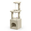 Arbre à Chat 88cm avec Corde Griffoir Plateforme Niche Beige - VOUNOT FR