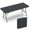 Table de camping pique nique pliable 180cm HDPE polyrotin noire - VOUNOT FR