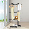 Sechoir a linge etendoir pliable 3 niveaux style bois noir - VOUNOT FR