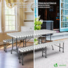 Lot 3 nappes de table et banc en PVC Vinyle style ceramique - VOUNOT FR