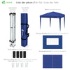 Tonnelle de Jardin 3x3m Pliable avec portes et fenêtres Bleu - VOUNOT FR