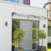 Auvent de porte marquise 200x80 cm transparent en Polycarbonate anti UV - VOUNOT FR