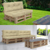 Lot de 4 Coussins pour palettes en bois beige - VOUNOT FR
