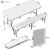 Ensemble de Table et bancs camping pliables 180cm HDPE blanc - VOUNOT FR