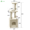 Arbre à Chat 88cm avec Corde Griffoir Plateforme Niche Beige - VOUNOT FR