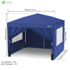Tonnelle de Jardin 3x3m Pliable avec portes et fenêtres Bleu - VOUNOT FR