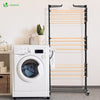 Sechoir a linge etendoir pliable 3 niveaux style bois noir - VOUNOT FR