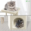 Arbre à Chat 88cm avec Corde Griffoir Plateforme Niche Beige - VOUNOT FR