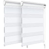 Lot de 2 Store enrouleur jour nuit double 55x150cm Blanc - VOUNOT FR