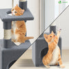 Arbre à Chat 88cm avec Corde Griffoir Plateforme Niche Gris - VOUNOT FR