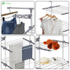 Sechoir a linge inox etendoir robuste ailes pliables 3 niveaux - VOUNOT FR