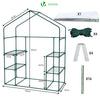 Serre de jardin avec etageres et bache PE renforcee 135g/m2 143x73x195cm - VOUNOT FR