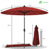 Parasol inclinable 270cm Shanghai avec housse de protection rouge - VOUNOT FR