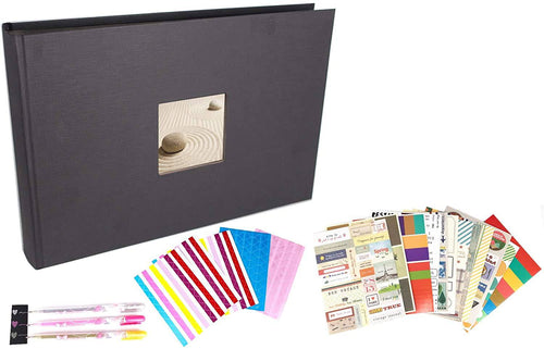 Album Photo pour Scrapbooking 31 x 22 cm 80 Pages Noir avec Encoche en Couverture - VOUNOT