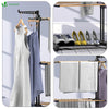 Sechoir a linge etendoir pliable 3 niveaux style bois noir - VOUNOT FR