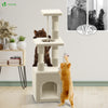 Arbre à Chat 88cm avec Corde Griffoir Plateforme Niche Beige - VOUNOT FR