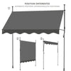Auvent retractable manuel sans percage 250cm Gris - VOUNOT FR