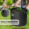 Lot 5 sacs de plantation non tisse 65L avec poignee Noir - VOUNOT FR