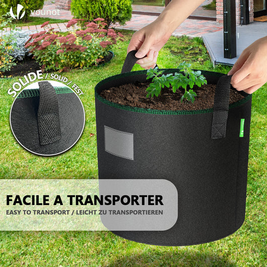 Sac De Plantation 3 Pièces Sacs à Plantes En Non Tissé Aération Tissu