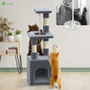 Arbre à Chat 88cm avec Corde Griffoir Plateforme Niche Gris - VOUNOT FR