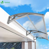 Auvent de porte marquise 200x80 cm transparent en Polycarbonate anti UV - VOUNOT FR