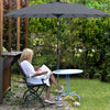 Parasol inclinable 270cm Shanghai avec housse de protection gris - VOUNOT FR