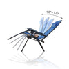 Chaise longue inclinable en textilene avec porte gobelet et portable bleue - VOUNOT
