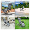 Lot de 2 Chaise longue inclinable en textilene avec porte gobelet et portable gris - VOUNOT