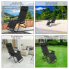 Chaise Longue inclinable en testilene avec porte gobelet et portable Noir Lot de 1 - VOUNOT