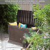 Coffre de Rangement Exterieur 310L  en PP 119x48x60CM Style Polyrotin Marron - VOUNOT