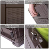 Coffre de Rangement Exterieur 310L  en PP 119x48x60CM Style Polyrotin Marron - VOUNOT