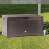 Coffre de Rangement Exterieur 310L  en PP 119x48x60CM Style Polyrotin Marron - VOUNOT
