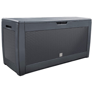 Coffre de Rangement Exterieur 310L  en PP 119x48x60CM Style Polyrotin Anthracite - VOUNOT