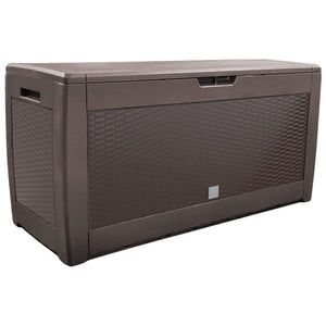 Coffre de Rangement Exterieur 310L  en PP 119x48x60CM Style Polyrotin Marron - VOUNOT