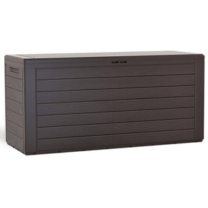 Coffre de Rangement Exterieur 280L  en PP 116x44x55CM Style Bois Marron - VOUNOT