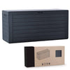 Coffre de Rangement Exterieur 280L  en PP 116x44x55CM Style Bois Anthracite - VOUNOT