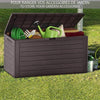 Coffre de Rangement Exterieur 280L  en PP 116x44x55CM Style Bois Marron - VOUNOT