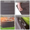 Coffre de Rangement Exterieur 280L  en PP 116x44x55CM Style Bois Marron - VOUNOT