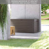 Coffre de Rangement Exterieur 280L  en PP 116x44x55CM Style Bois Marron - VOUNOT