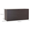 Coffre de Rangement Exterieur 280L  en PP 116x44x55CM Style Bois Marron - VOUNOT