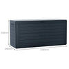 Coffre de Rangement Exterieur 280L  en PP 116x44x55CM Style Bois Anthracite - VOUNOT