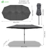 Parasol Jardin Double Aluminium 270 x 460 cm - VOUNOT FR