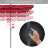 Parasol rectangulaire 2x1.25m avec housse de protection rouge - VOUNOT