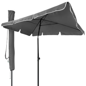 Parasol rectangulaire 2x1.25m avec housse de protection gris - VOUNOT