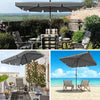 Parasol rectangulaire 2x1.25m avec housse de protection gris - VOUNOT