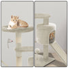 Arbre à Chat 115cm avec Griffoir Plateforme Niche L Beige - VOUNOT